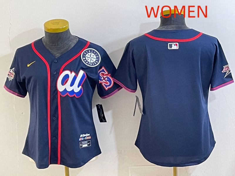 Women 2025 Seattle Mariners Blank Drak Blue All star Nike MLB Jersey style 02